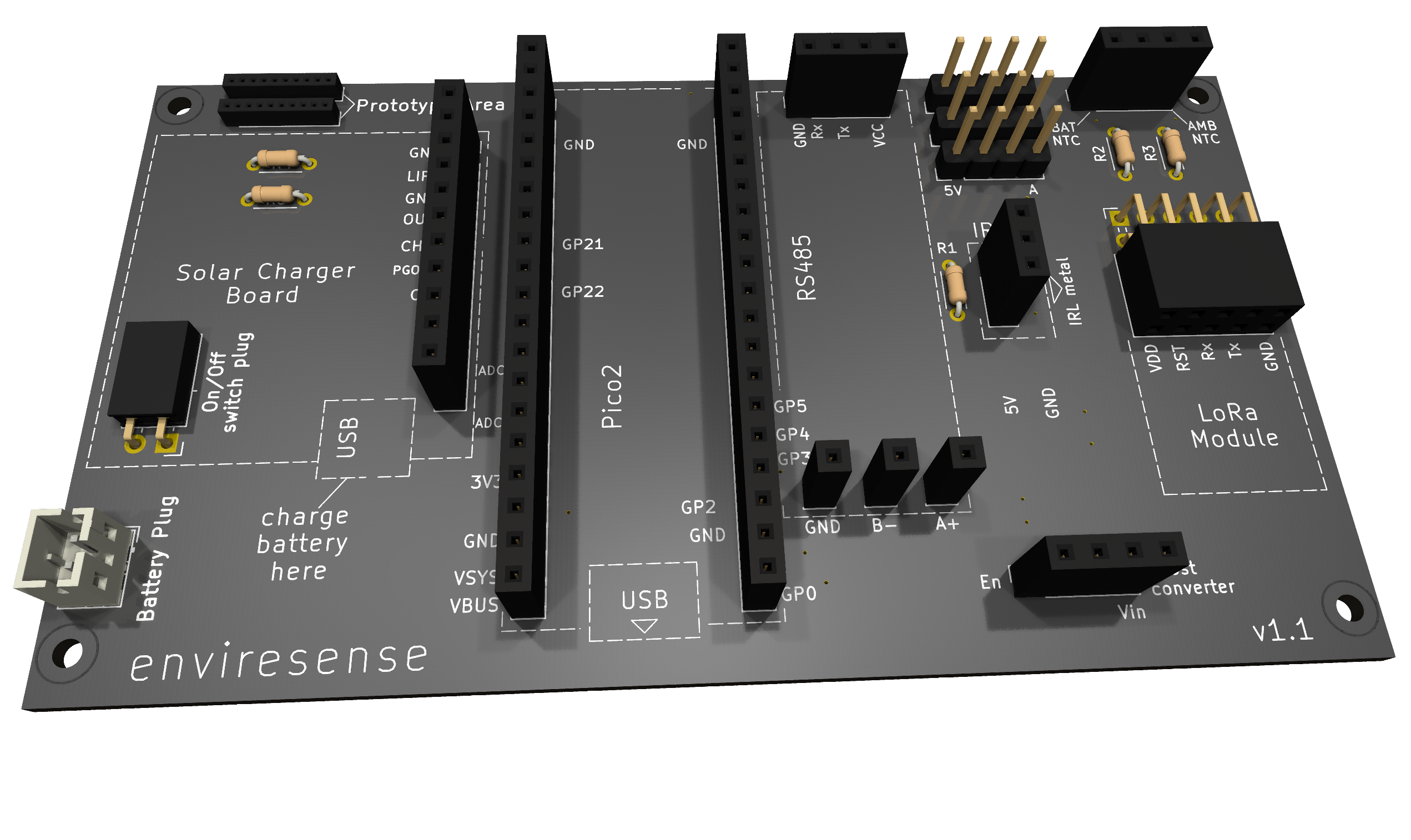 Custom PCB inside the measurement node